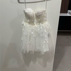 Lulus White Mini Bridal dress size S